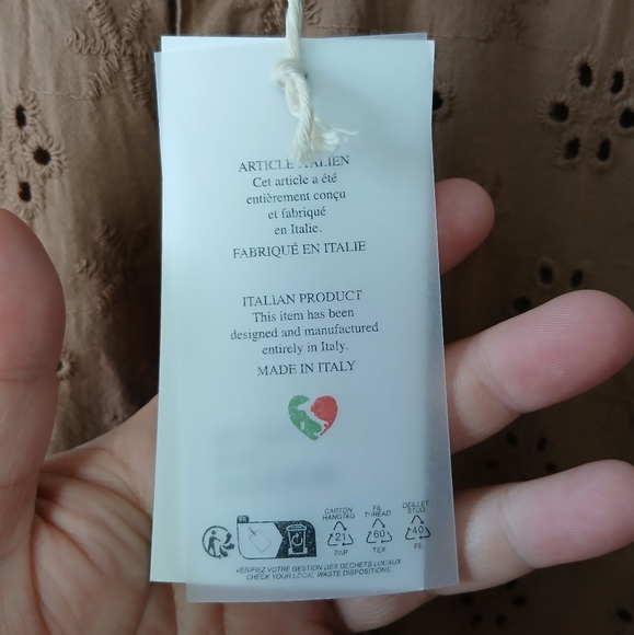 NWT DAVIDE NERI Casual Buttons Down Shirt Size Large 100% Cotton Brown Color - Picture 6 of 10